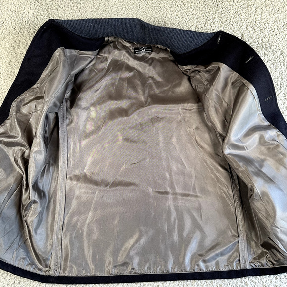 Woolrich Hunting Coat Men's Large Navy Chore Button Up Lined Made In USA Read - Picture 8 of 11